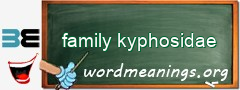 WordMeaning blackboard for family kyphosidae